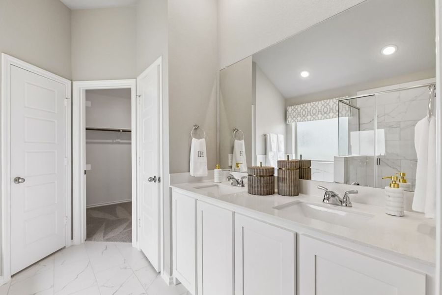 Furnished interior in a model home at Belmont in Aubrey (Image 44).