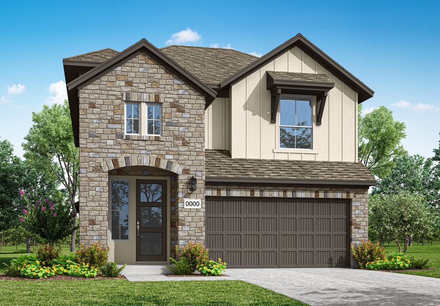 Front exterior of a home in the Terrace Collection at Lariat community, located in Liberty Hill, TX (Image 3).