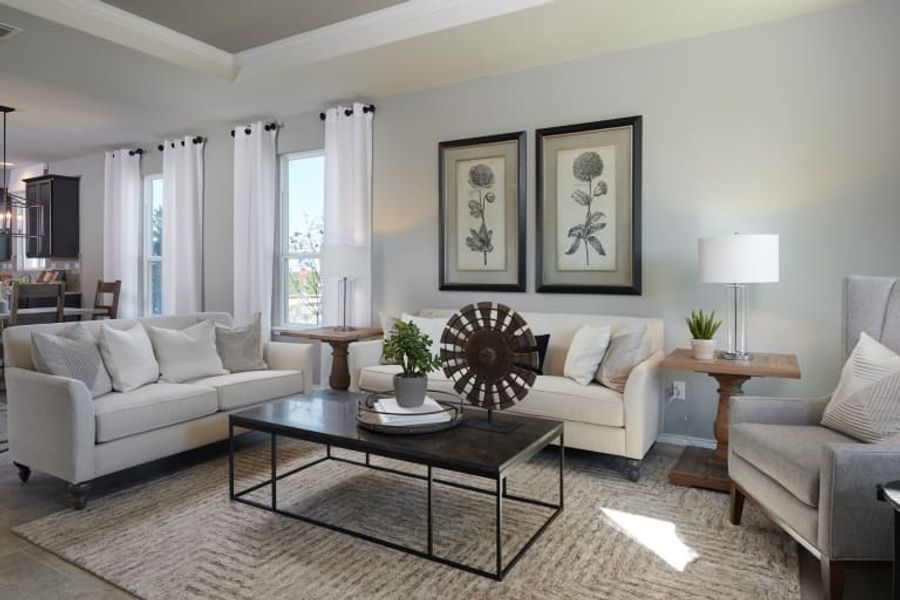 Furnished interior in a model home at Elley Crossing in New Braunfels (Image 29).