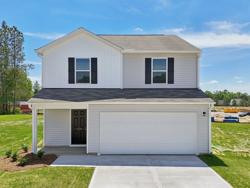 A house with a garage.
