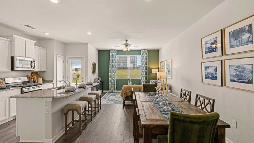 Furnished interior in a model home at The Abbey at Trolley Run Station in Aiken (Image 3).