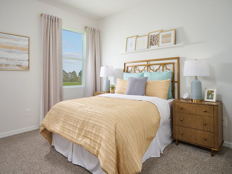 The Bedroom of the Foxglove Model at the Grove at Stuart Crossing.