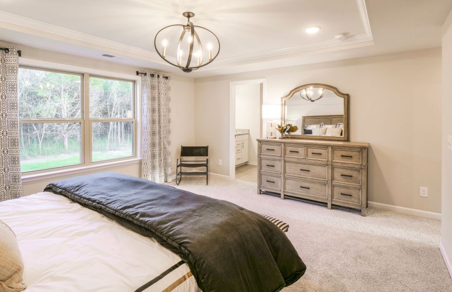 Owner's Suite with tray ceiling in new home community Hamlet at Carothers Crossing in Nashville, TN