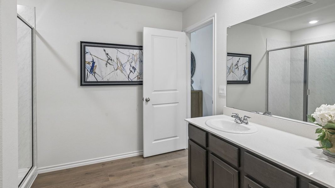Furnished interior in a model home at Three Oaks in Sherman (Image 24).