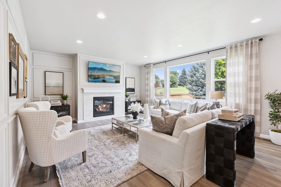 Furnished interior in a model home at Highlands Preserve in Mead (Image 6).
