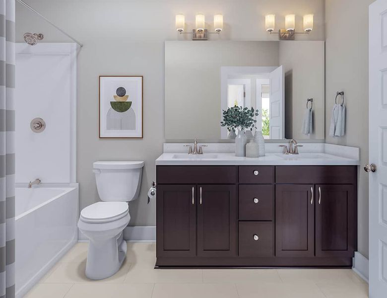 Furnished interior in a model home at Chatham Park in Pittsboro (Image 60).