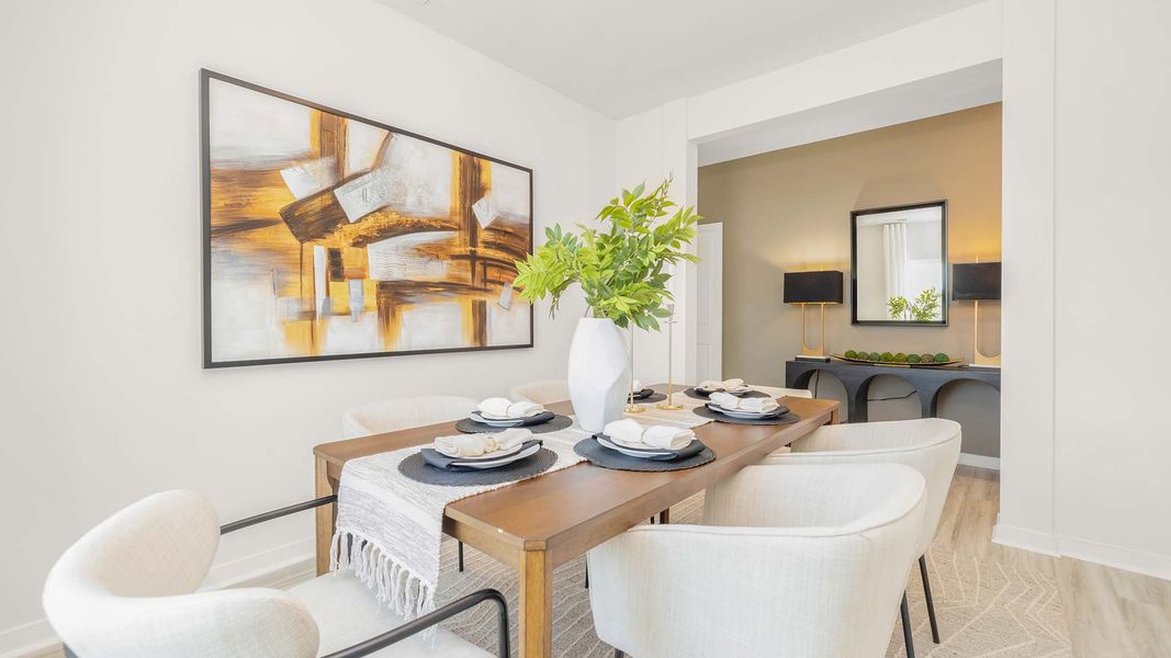 Furnished interior in a model home at Reedy Creek Preserve in Charlotte (Image 7).