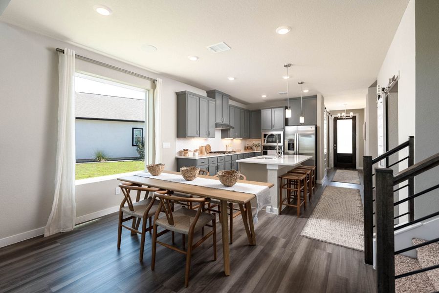 Furnished interior in a model home at August Fields in New Braunfels (Image 10).