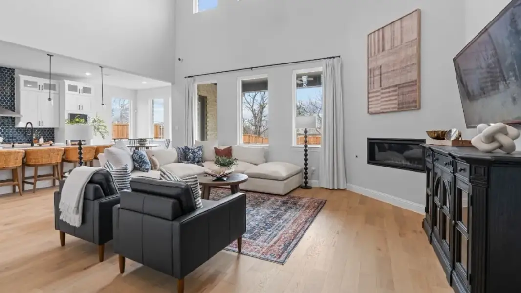 Furnished interior in a model home at White Rock Trail Addition in Dallas (Image 9).