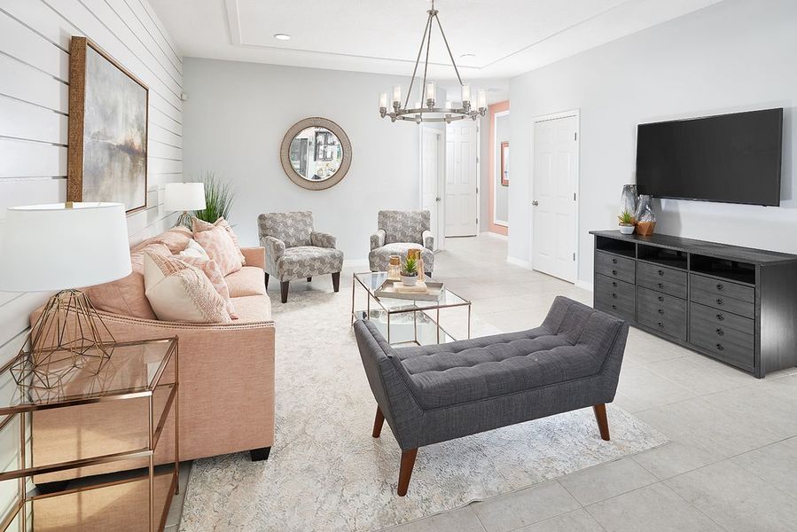 Furnished interior in a model home at Liberty Station in Orange City (Image 6).