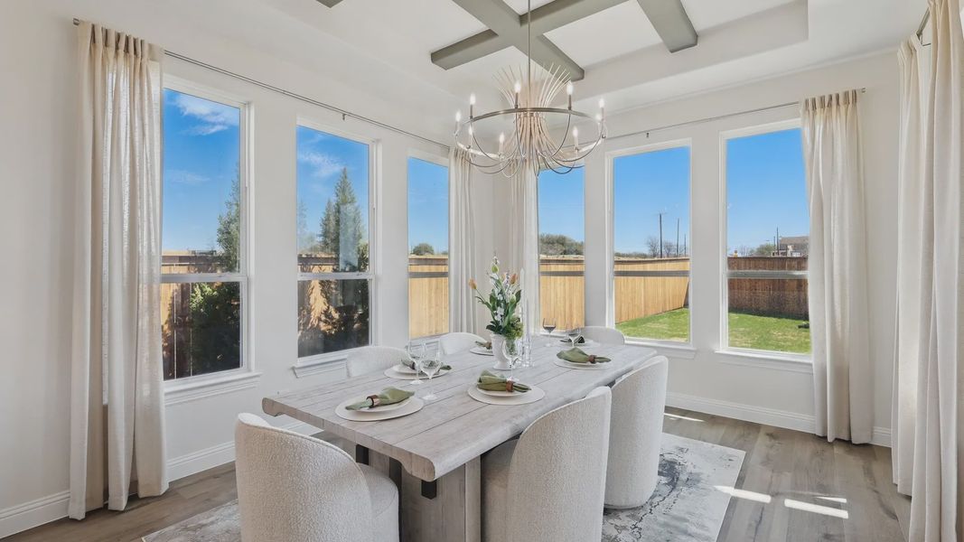 Experience sophistication with coffered ceilings and sunlit windows in Rio Vista, Kelly Ranch. Experience sophistication with coffered ceilings and sunlit windows in Rio Vista, Kelly Ranch.