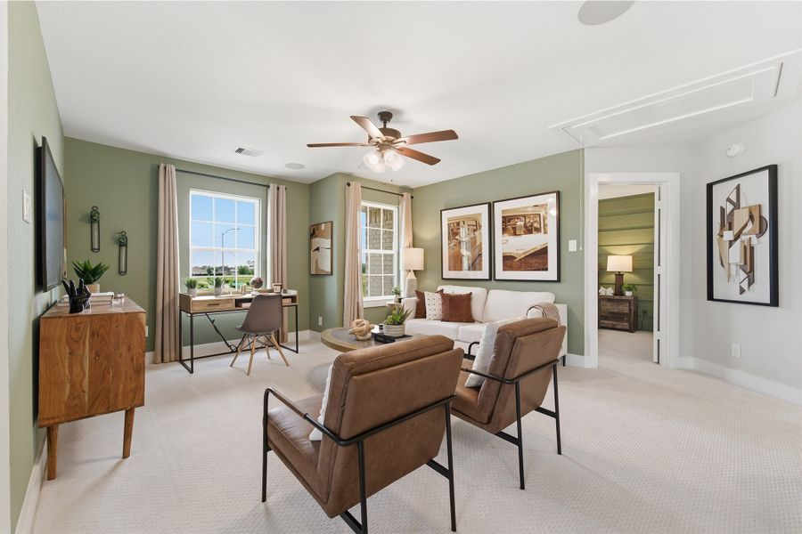 Furnished interior in a model home at Trails at Woodhaven Lakes in La Marque (Image 36).