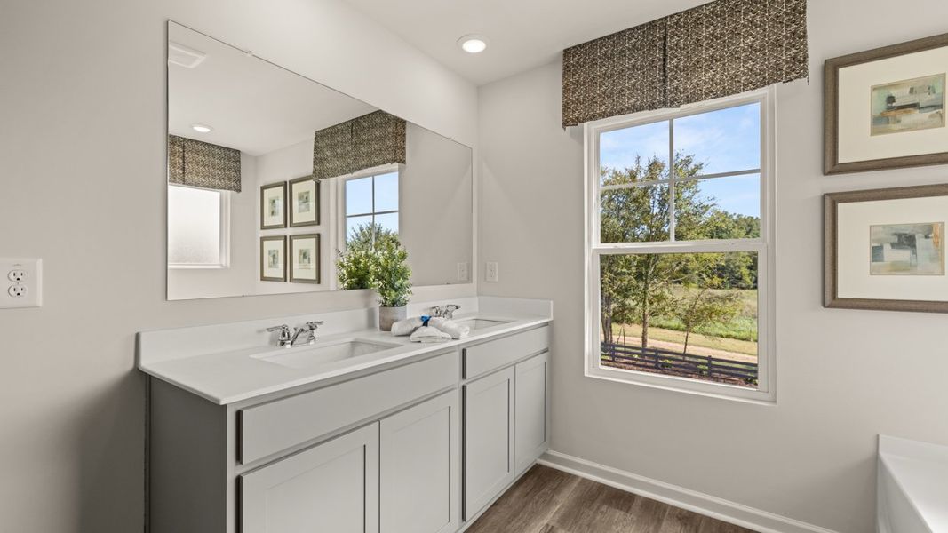 Furnished interior in a model home at Jackson Landing in Jefferson (Image 26).