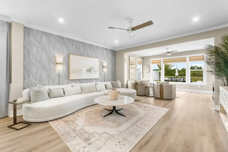 Furnished interior in a model home at The Dunes at Sandbar in Santa Rosa Beach (Image 23).