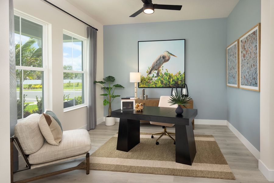 Furnished interior in a model home at Lakeview Crossing – Tradition Series in Sarasota (Image 6). Furnished interior in a model home at Lakeview Crossing – Tradition Series in Sarasota (Image 6).