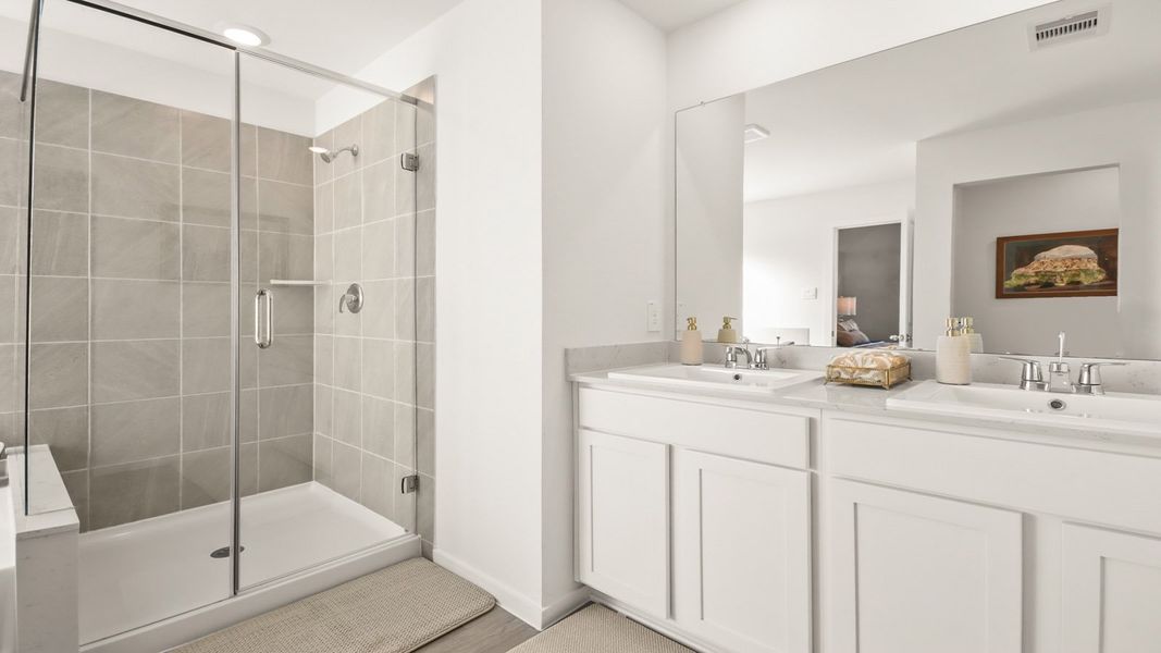 Furnished interior in a model home at New Waverly Station in New Waverly (Image 21).