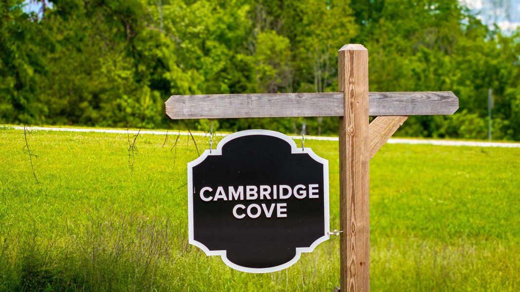 Entrance to the Cambridge Cove community in Chickamauga, GA, featuring signage and landscaping (Image 1).