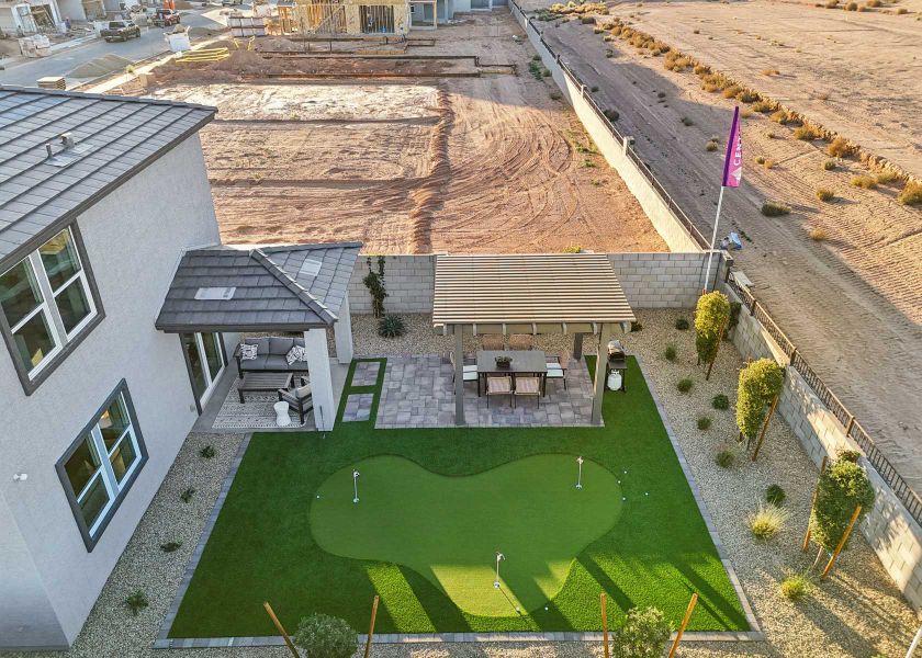 A backyard with a pool. A backyard with a pool.