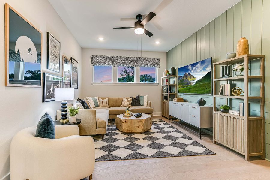 Furnished interior in a model home at Wolf Ranch – West Bend in Georgetown (Image 18).