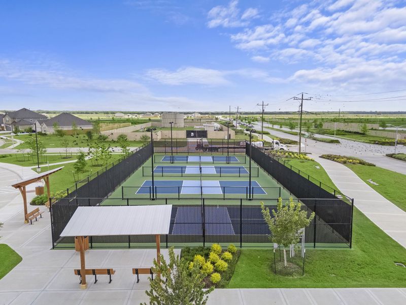 A swimming pool with a deck.
