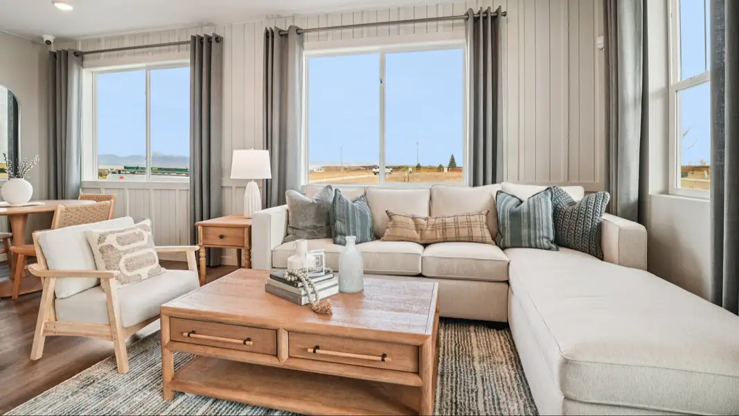 Furnished interior in a model home at Westerly - Townhomes in Erie (Image 3). Furnished interior in a model home at Westerly - Townhomes in Erie (Image 3).