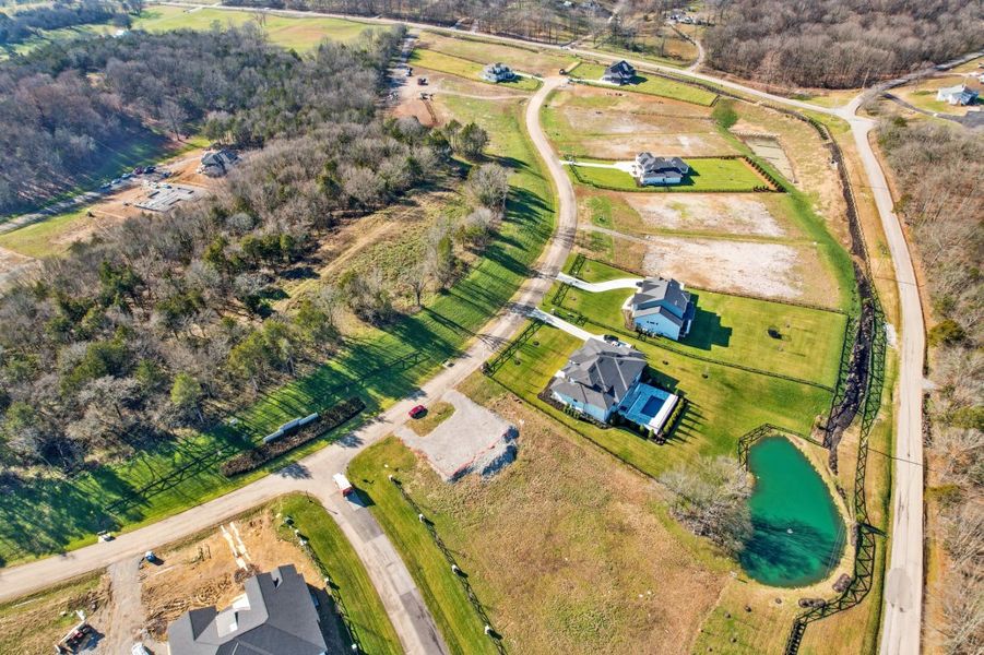 Aerial view of the Bonterra community in Franklin, TN, showing layout and nearby surroundings (Image 12). Aerial view of the Bonterra community in Franklin, TN, showing layout and nearby surroundings (Image 12).