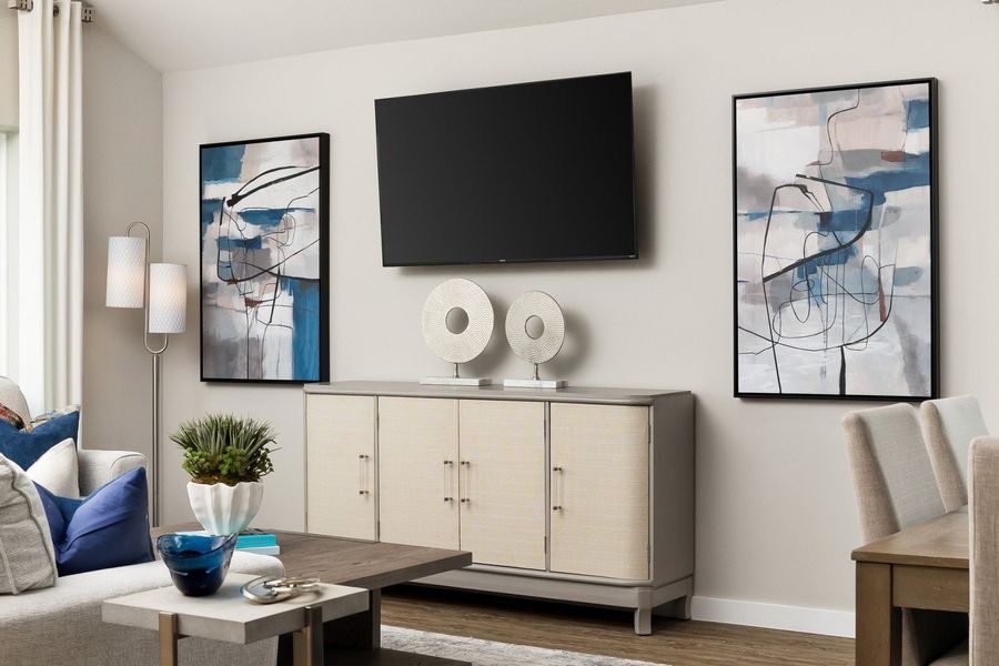 Furnished interior in a model home at Alberta Heights in Edinburg (Image 52).