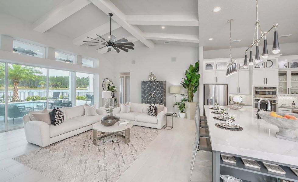 Furnished interior in a model home at Mosaic in Daytona Beach (Image 37).