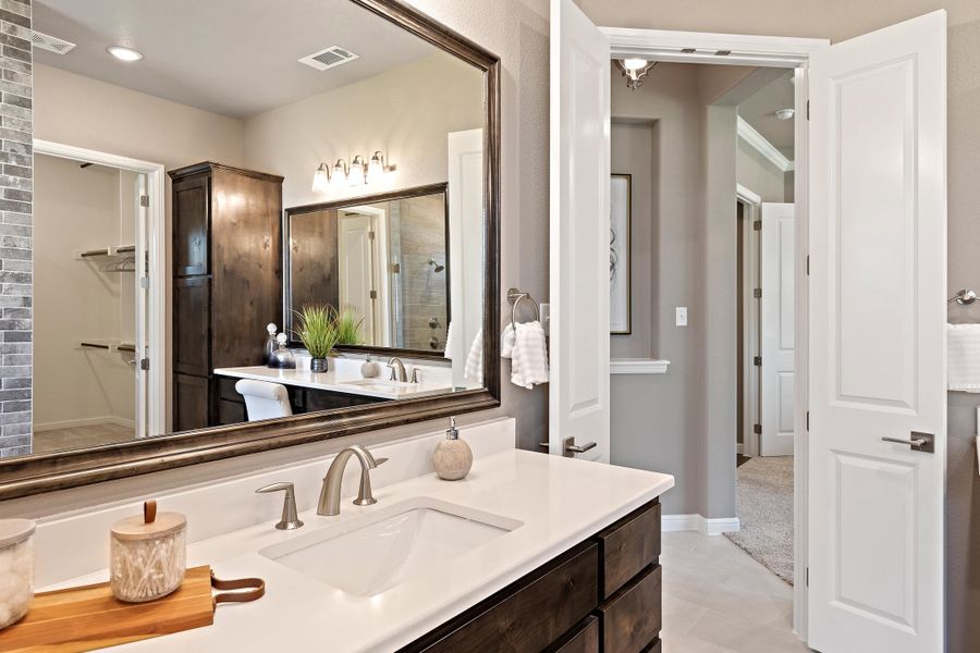 Furnished interior in a model home at Vintage Oaks in Weatherford (Image 35).