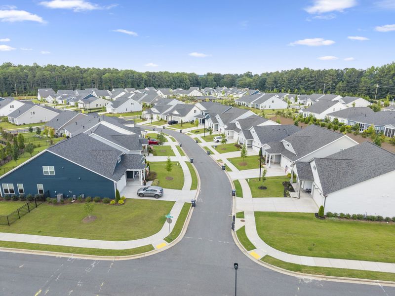 Aerial view of the The Reserve at Bells Ferry community in Kennesaw, GA, showing layout and nearby surroundings (Image 25).