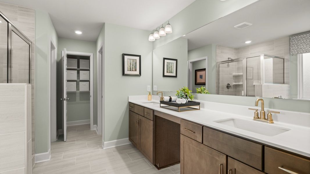 Furnished interior in a model home at Heritage Pointe in Senoia (Image 18).