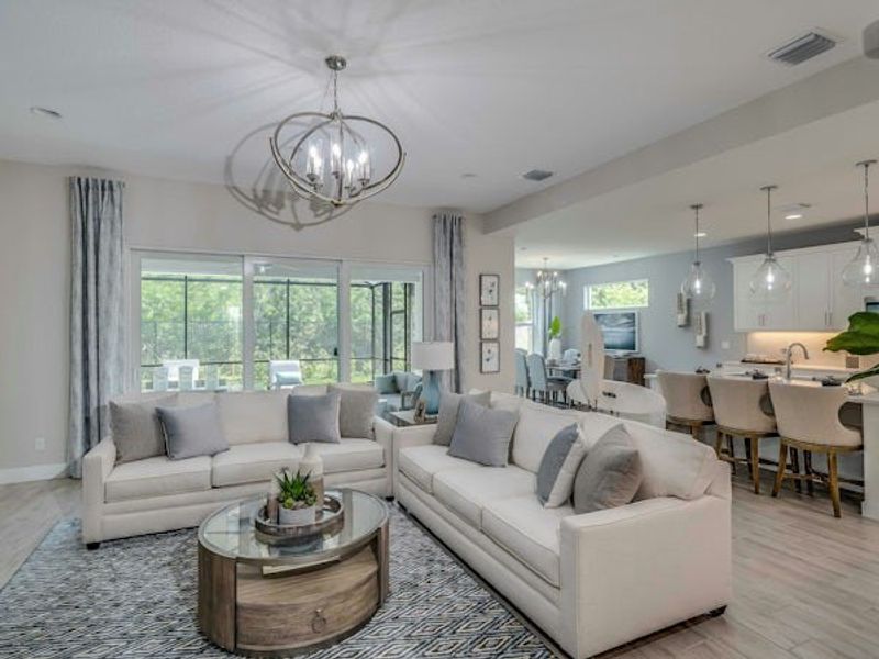 Furnished interior in a model home at High Pointe in Vero Beach (Image 74).