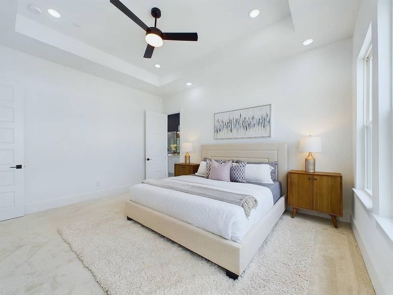 Furnished interior in a model home at Orange Spring Homes in Houston (Image 13).