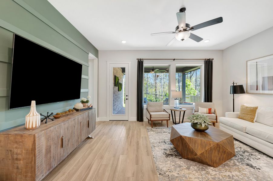 Furnished interior in a model home at The Woodlands Hills - Reserve Collection in Willis (Image 8).