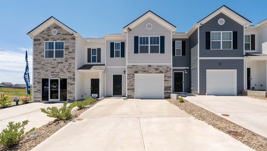 Front exterior of a home in the Tanglewood Townes community, located in Greenville, SC (Image 1).