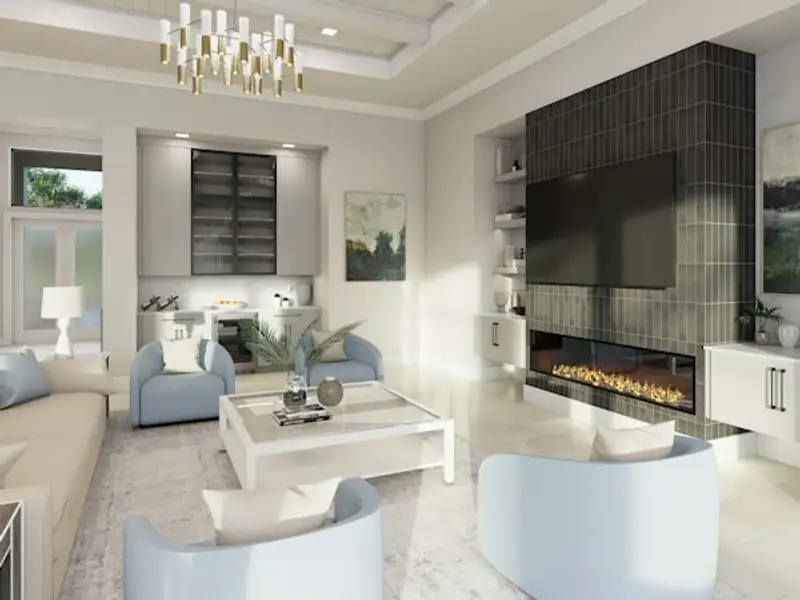 Furnished interior in a model home at Central Beach in Vero Beach (Image 11).