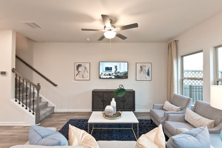 Furnished interior in a model home at Brooks Lake in Loganville (Image 5). Furnished interior in a model home at Brooks Lake in Loganville (Image 5).