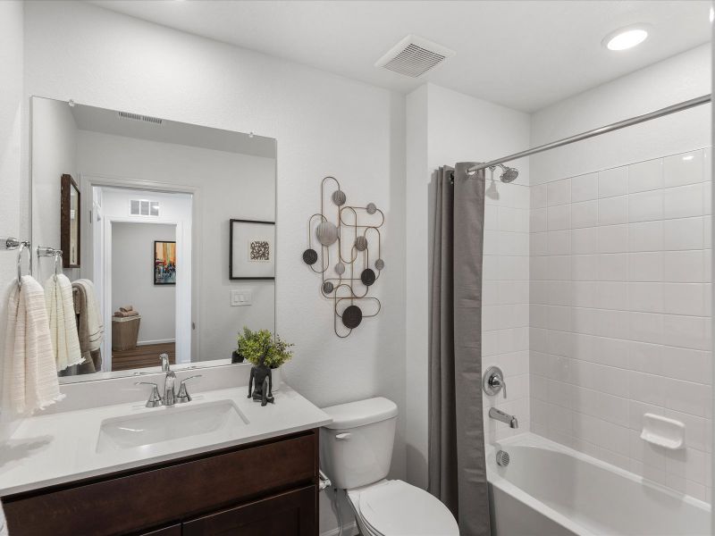 Furnished interior in a model home at Poudre Heights: The Meadow Collection in Windsor (Image 18).