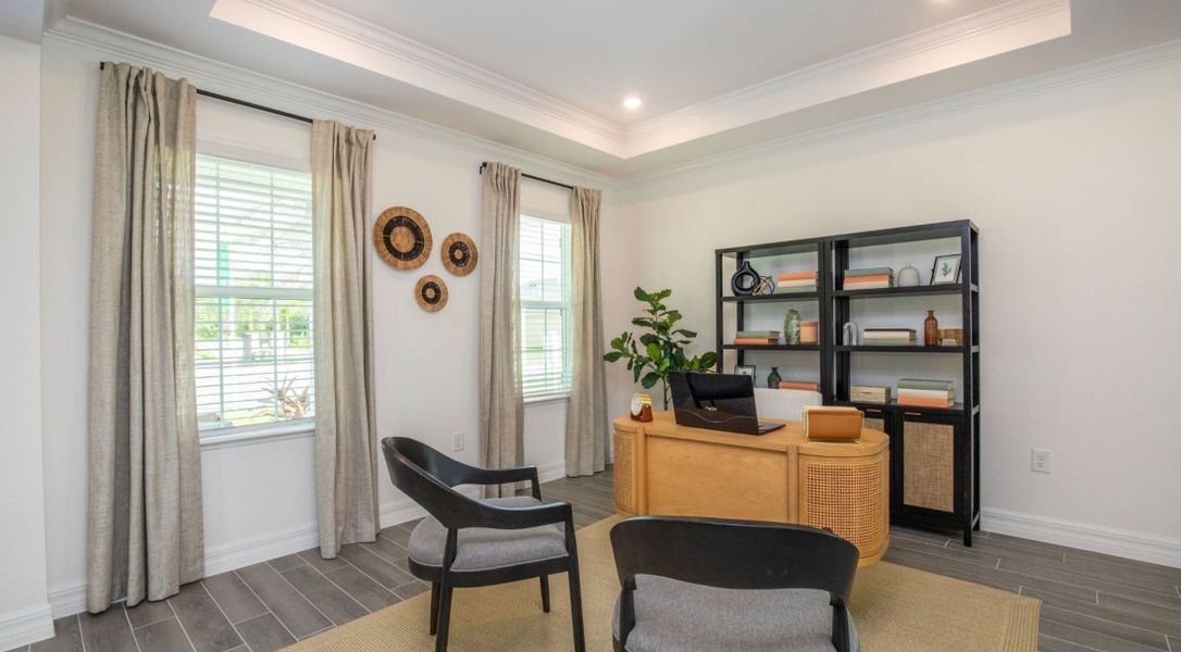 Furnished interior in a model home at Bella Estates in Plant City (Image 4).