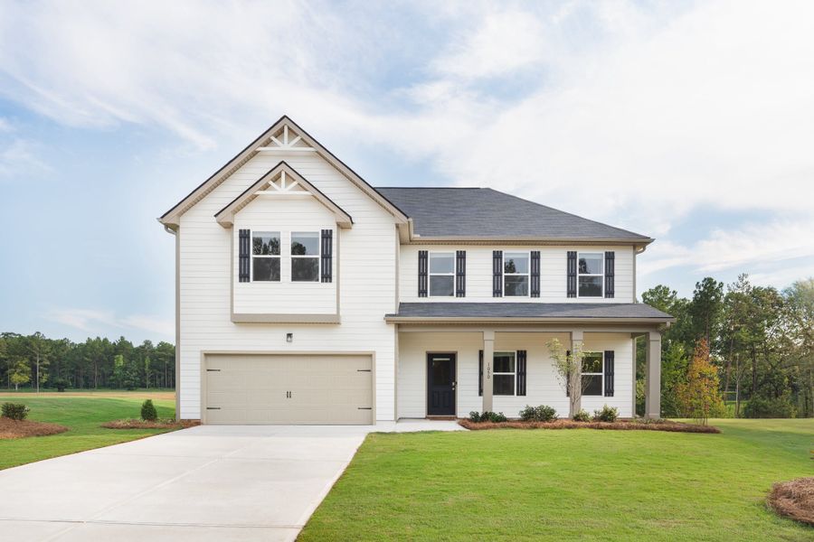 Front exterior of a home in the The Bluffs At Carey Station community, located in Greensboro, GA (Image 2).