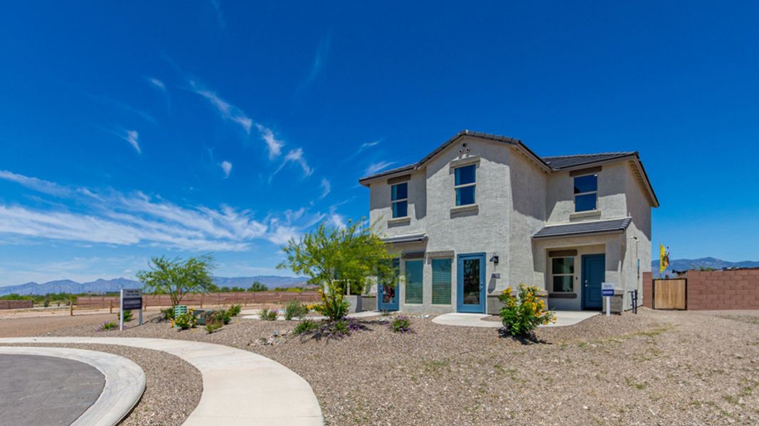 Front exterior of a home in the Hanson Ridge community, located in Vail, AZ (Image 9).
