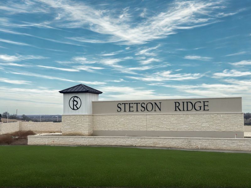 Entrance to the Stetson Ridge community in Marion, TX, featuring signage and landscaping (Image 1). Entrance to the Stetson Ridge community in Marion, TX, featuring signage and landscaping (Image 1).