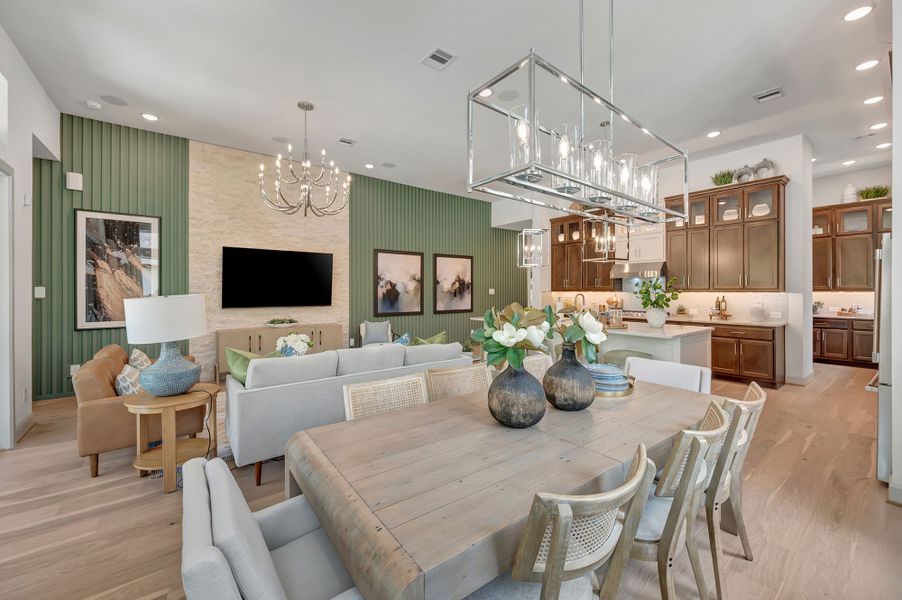 Furnished interior in a model home at The Highlands Encore - Tranquil Collection in Porter (Image 10). Furnished interior in a model home at The Highlands Encore - Tranquil Collection in Porter (Image 10).