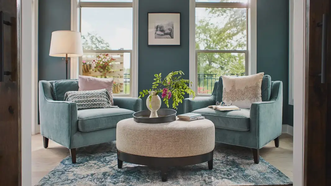 Furnished interior in a model home at The Courtyards at Oak Grove in Durham (Image 3).