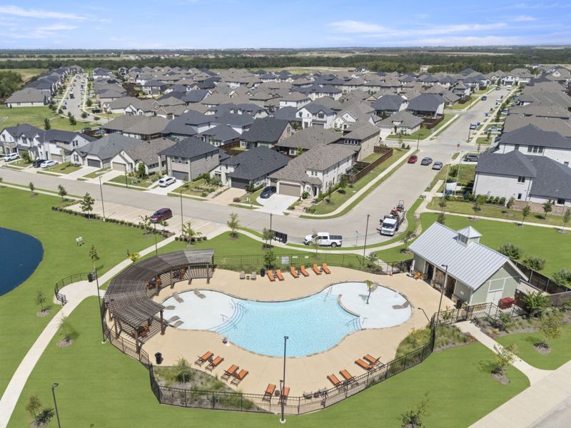 Aerial view of the Creekside community in Royse City, TX, showing layout and nearby surroundings (Image 13).