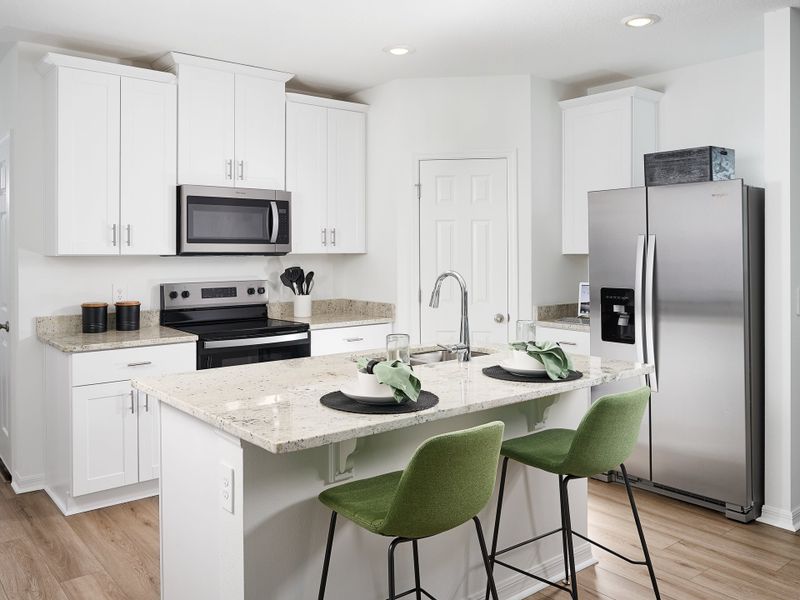 Furnished interior in a model home at Cagan Crossings West in Clermont (Image 15). Furnished interior in a model home at Cagan Crossings West in Clermont (Image 15).