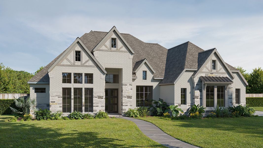 Front exterior of a home in the The Preserve At Elm Creek 1 Acre community, located in New Braunfels, TX (Image 8).