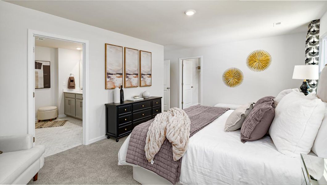 Furnished interior in a model home at Brandon Creek in Gastonia (Image 19).