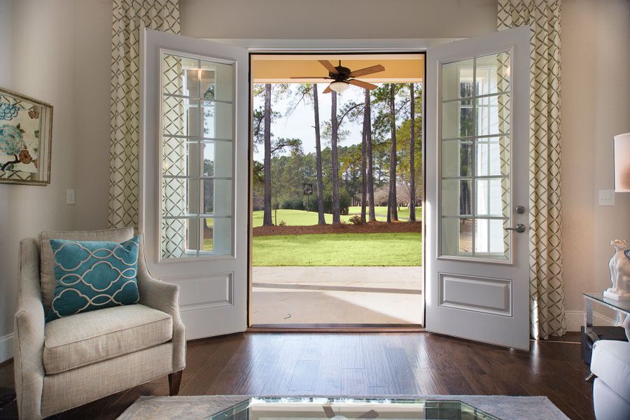 Furnished interior in a model home at Fairway Villas at Croasdaile - Durham - Robuck Homes in Garner (Image 6). Furnished interior in a model home at Fairway Villas at Croasdaile - Durham - Robuck Homes in Garner (Image 6).