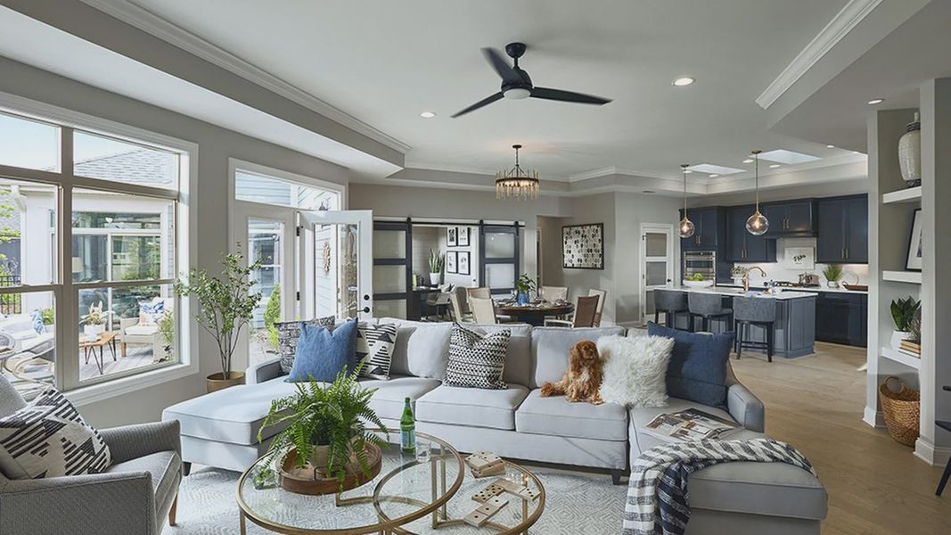 Furnished interior in a model home at The Courtyards at Bailey Farms in Dacula (Image 8).
